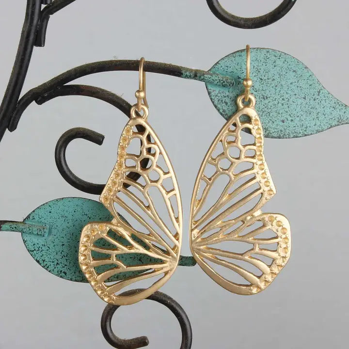 Golden Butterfly Wings Earrings - The Oracle Alchemist