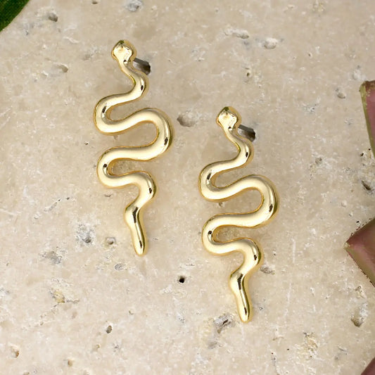 Golden Serpent Earring - The Oracle Alchemist