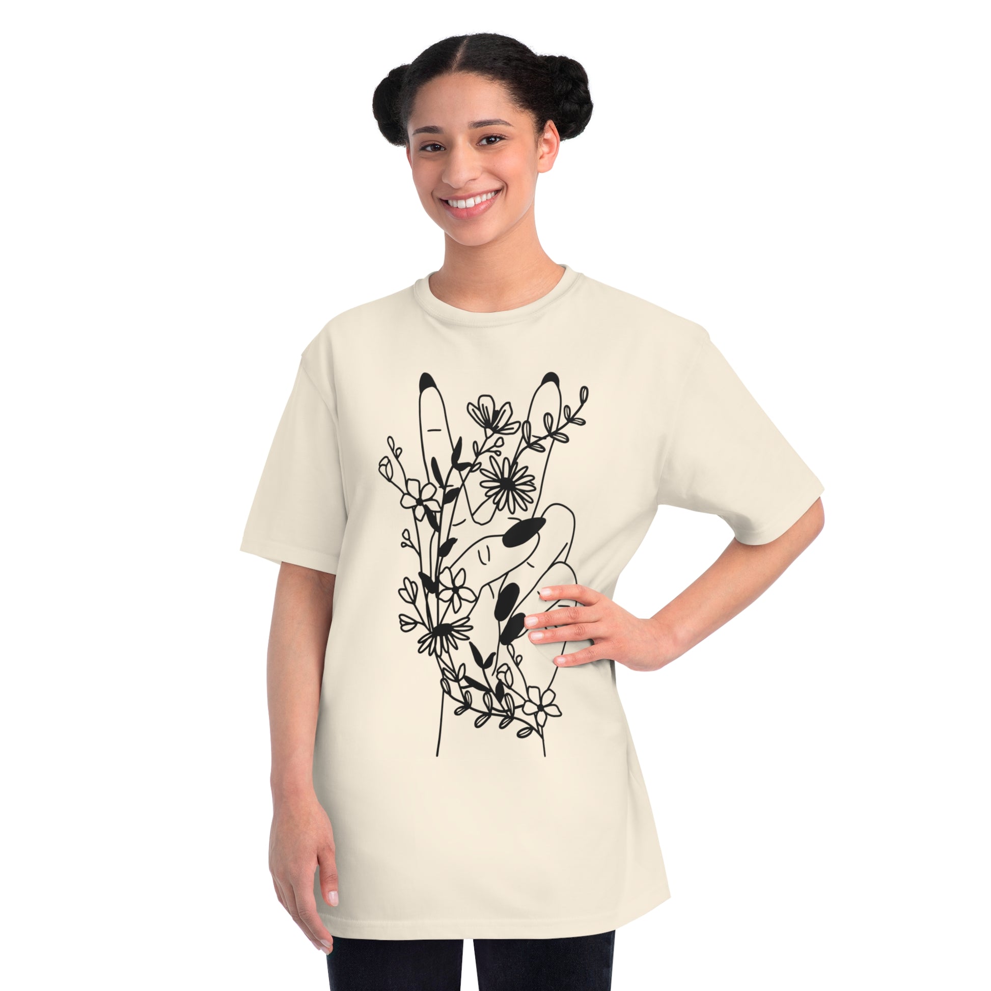 Organic Unisex Peace Sign & Flowers T-Shirt - The Oracle Alchemist